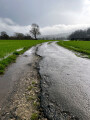 Wet Road Through Fields, Matlock, Derbyshire